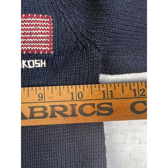 Osh Kosh B'Gosh Pullover Sweater Boy's 12 Mos Navy Blue Flag Cotton Preppy - Picture 5 of 9